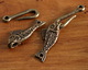 Greek Antique Brass (plated) Fish & Hook Clasp 45x12mm