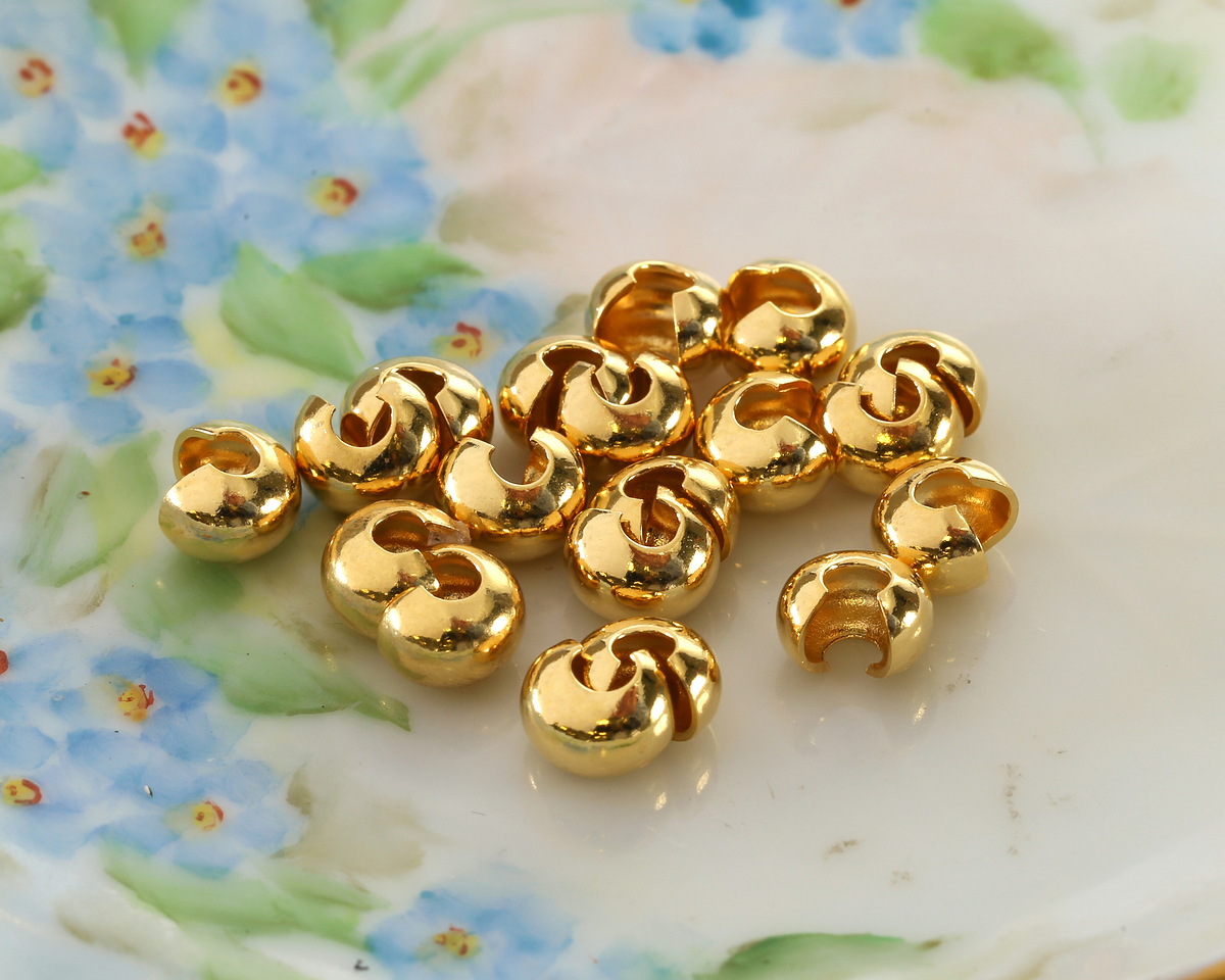 Gold (plated) Crimp Cover 6mm