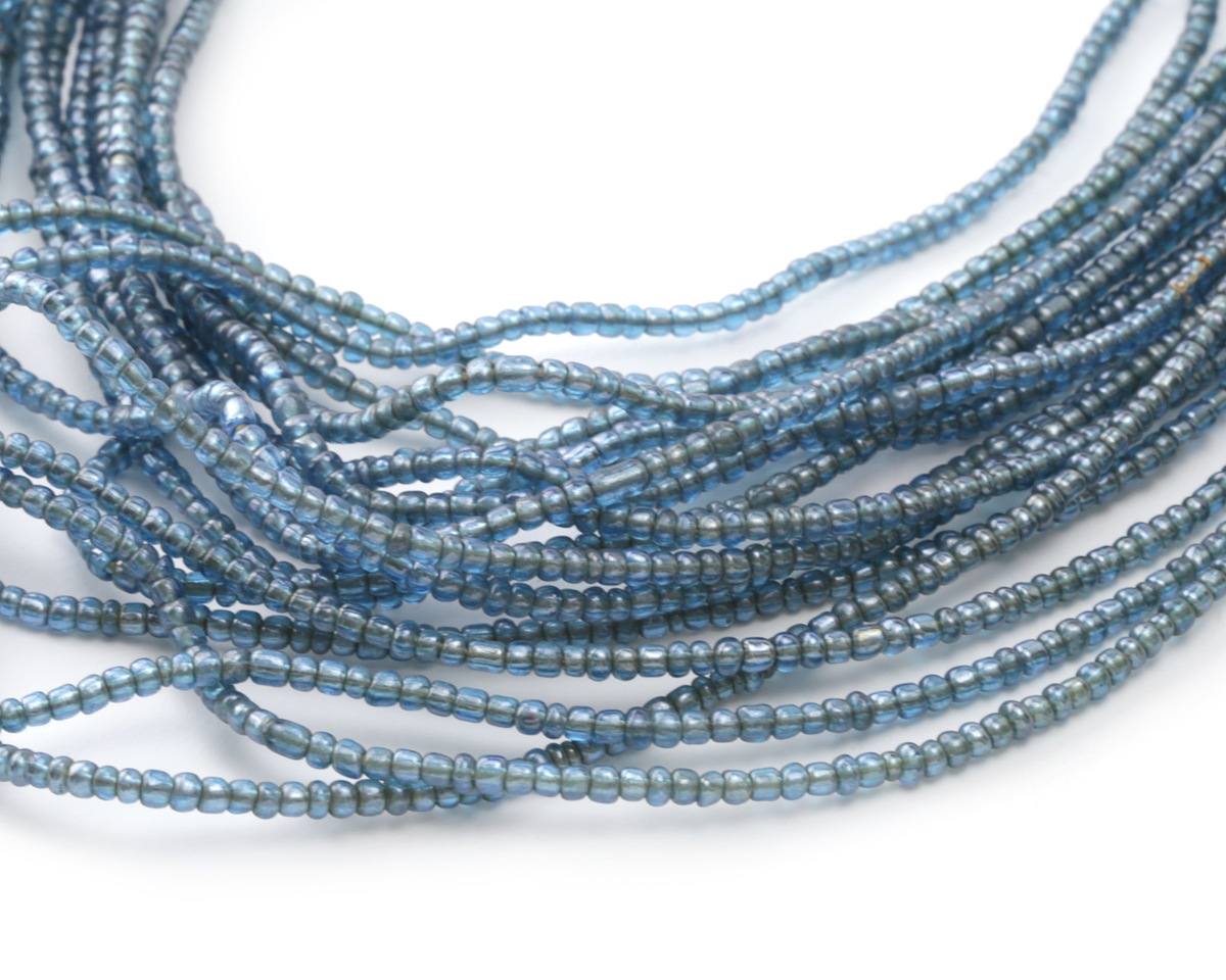 African Denim Blue Glass Seed Beads 3-5x3-5mm