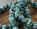 Czech Glass Amazon w/ Bronze Wash Large Hole Melon Round 8mm