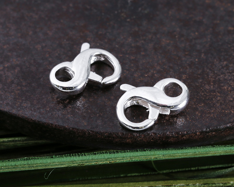 Silver (plated) Infinity Lobster Clasp 14x11mm