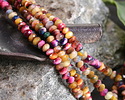 Honey Tiger Eye Multi-Color (dyed) Faceted Rondelle 2x4mm