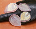 Czech Glass Matte Light Rose AB (on back) Leaf Drop 18x13mm