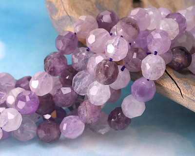 Lavender Amethyst Microfaceted Egg Nugget 10x9mm