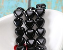 Czech Glass Jet Small Heart 6mm