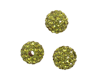Olivine Pave Round 8mm (1.5mm hole)