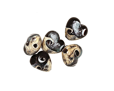 Grace Lampwork Sable Celestial Heart 19-20mm