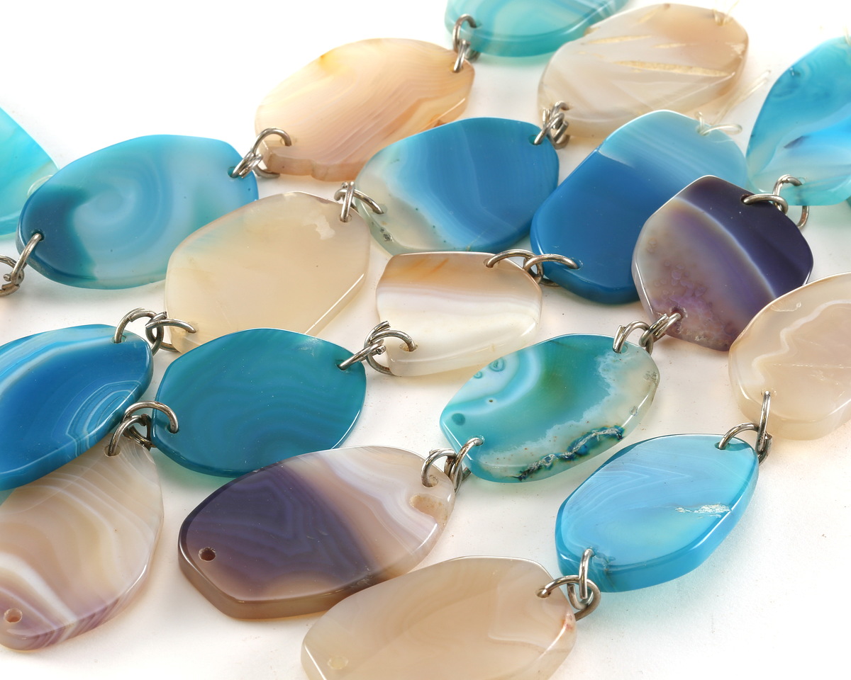Sky Line Agate Free Form Focal Link 30-42x25-32mm