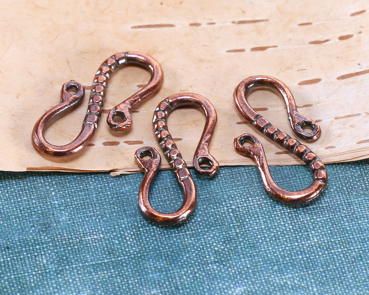 Mykonos Antique Copper (plated) Pebbles S-Hook 24x12.5mm