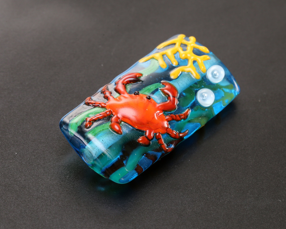 Grace Lampwork Red Crab Kalera 26-27x38-39mm