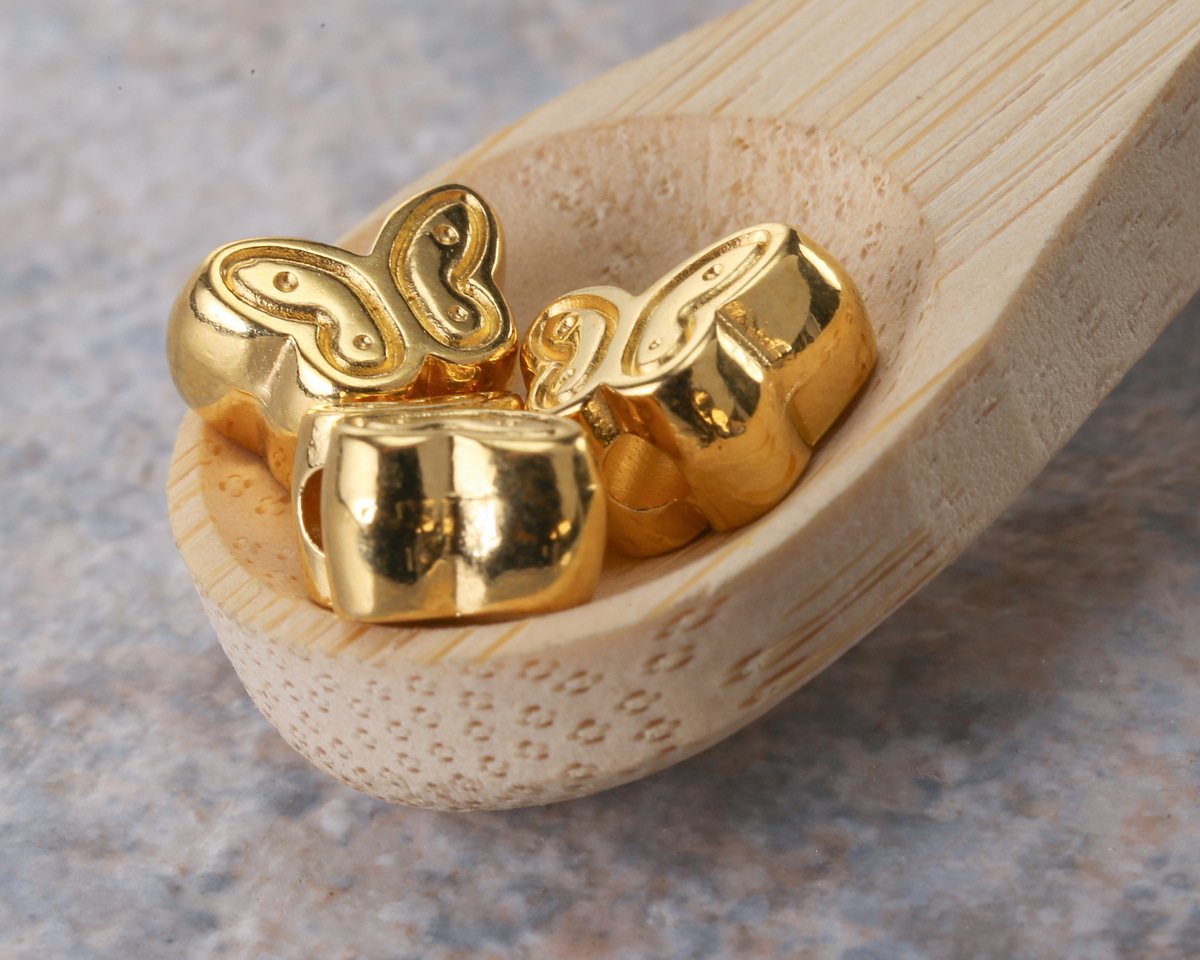 24K Gold (plated) Butterfly Bead 6.5x8.5mm