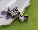 Antique Silver (plated) Bird Bead 8x12.5mm