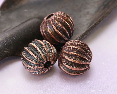 Mykonos Antique Copper (plated) Sea Urchin Round 12mm