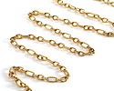 Waterproof 18K Gold PVD Plated Stainless Steel 1:3 Textured Cable Chain, 5' Package
