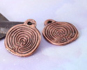 Mykonos Antique Copper (plated) Labyrinth Disc Pendant 25x31mm