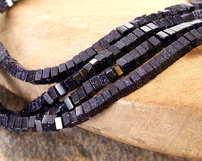 Blue Goldstone Squaredelle 2x3mm