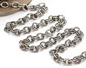 Antique Silver Finish Etched Large Double Cable Chain