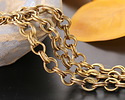Antique Gold Finish Etched Large Double Cable Chain