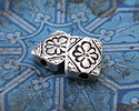 Mykonos Antique Silver (plated) Floral Ornate Rectangle 11x9.5mm