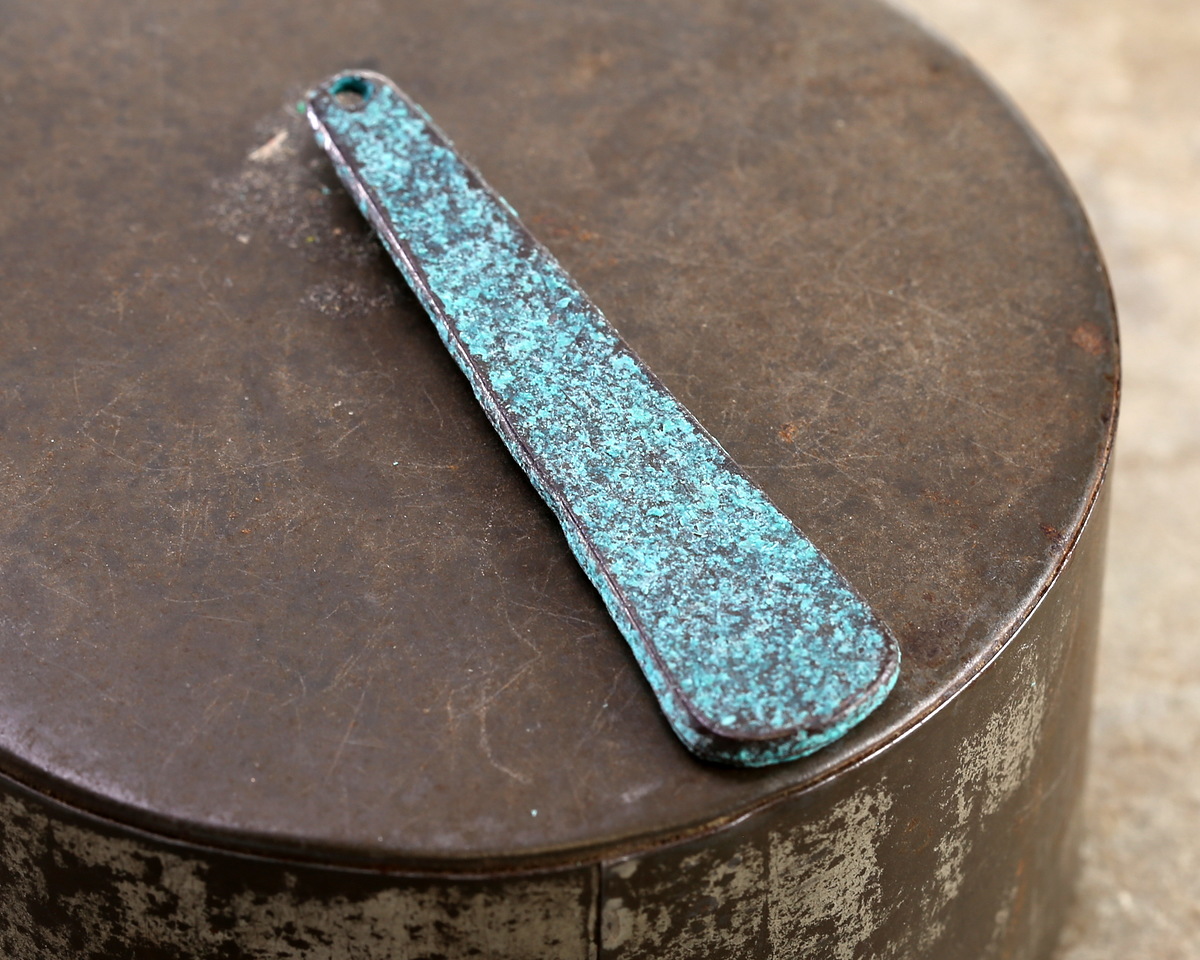 Mykonos Copper (plated) Patina Long Graduated Circle Drop Focal 8x53mm