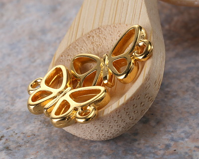 24K Gold (plated) Openwork Butterfly Focal Link 17.5x10mm