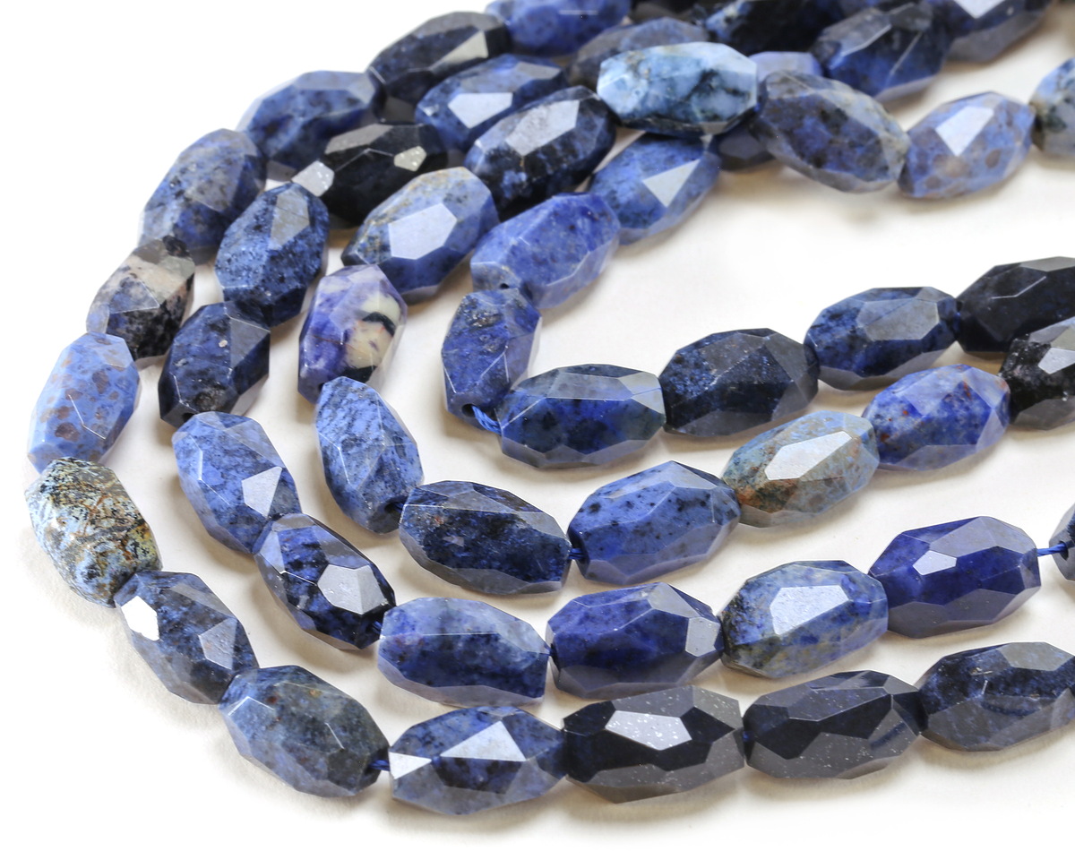 Dumortierite Microfaceted Long Nugget 9x14mm