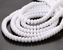 White Glass Rondelle 5x8mm