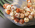 Tibetan (Dzi) Agate Matte Rust & White Molten Pattern Round 12mm