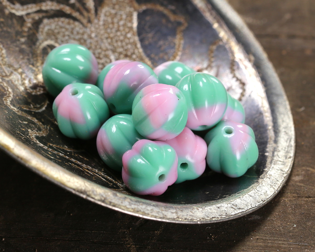 Czech Glass Flamingo Bay Melon Round 8mm