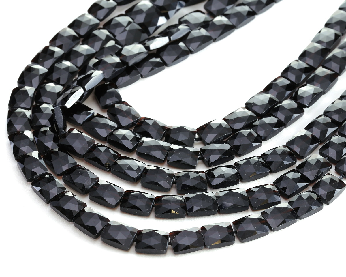 Black Obsidian Microfaceted Rectangle 10x8mm