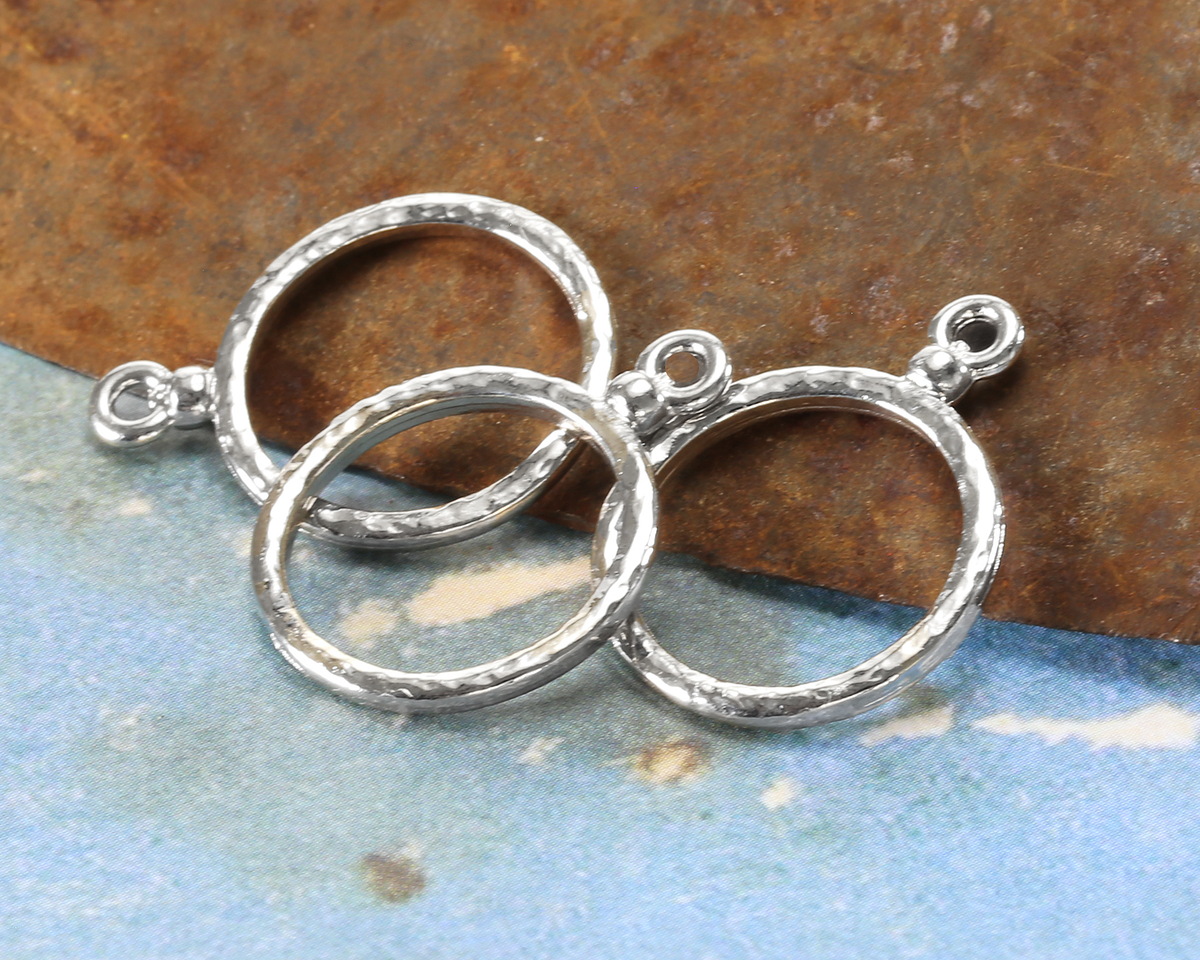 TierraCast White Bronze (plated) Hammertone Hoop 18x24mm