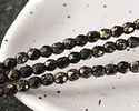 Czech Glass Jet w/ Bronze Flecks Fire Polished Round 4mm