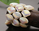 Czech Glass Ivory AB Clam Shell 15x18mm