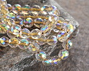 Czech Glass Crystal AB Gold Lined Fire Polished Round 8mm