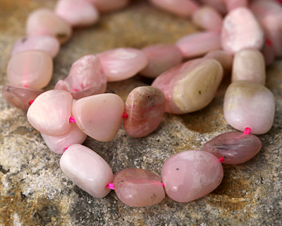 Pink Opal Flat Tumbled Nugget 7-13x7-10mm