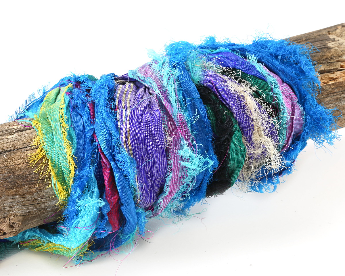 Capri 100% Silk Sari Windswept Ribbon