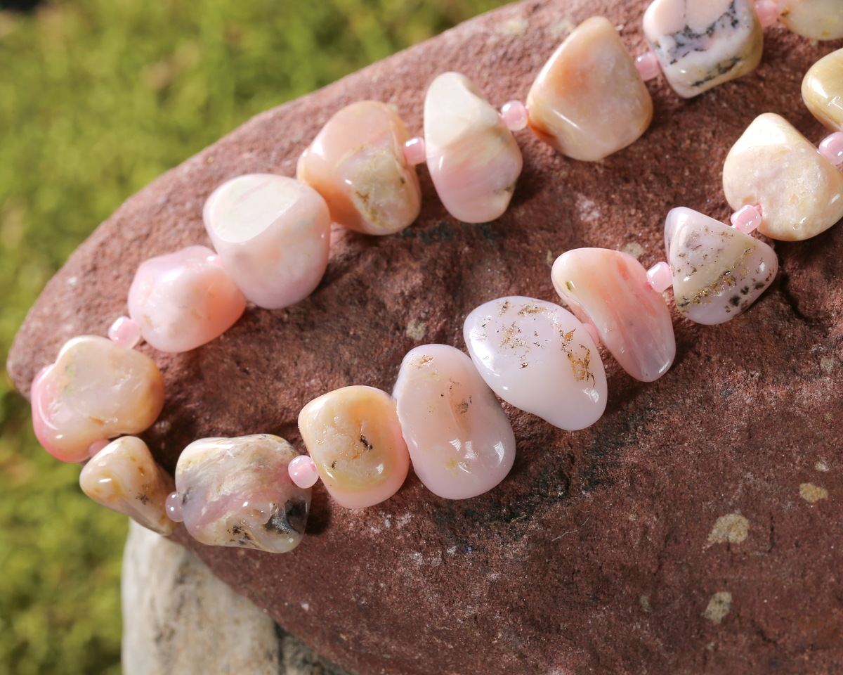 Pink Opal Polished Pebble 8-14x12-10-15mm