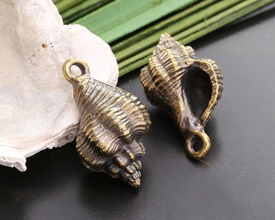 Mykonos Antique Brass (plated) Murex Shell Focal 13x24mm