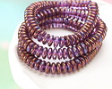 Czech Glass Purple w/ Mother of Pearl Finish Spacer 2x6mm