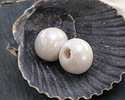 Mykonos Ceramic Iridescent White Rondelle 10x13mm
