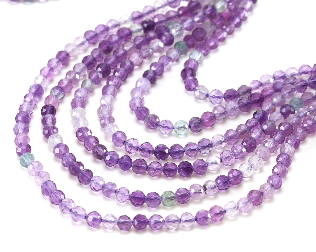 Purple Fluorite (AA) Microfaceted Round 3mm