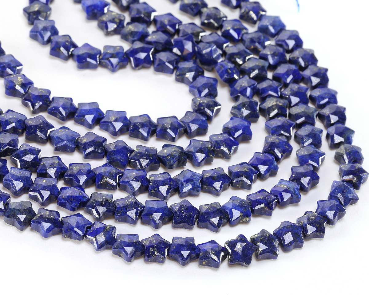 Lapis (dyed) Microfaceted Star 8mm