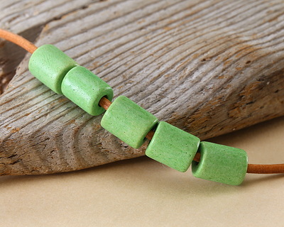 Mykonos Ceramic Apple Green Tube Spacer 9-10x8mm