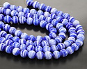 Cobalt & White Swirl Lampwork Glass Round 10mm