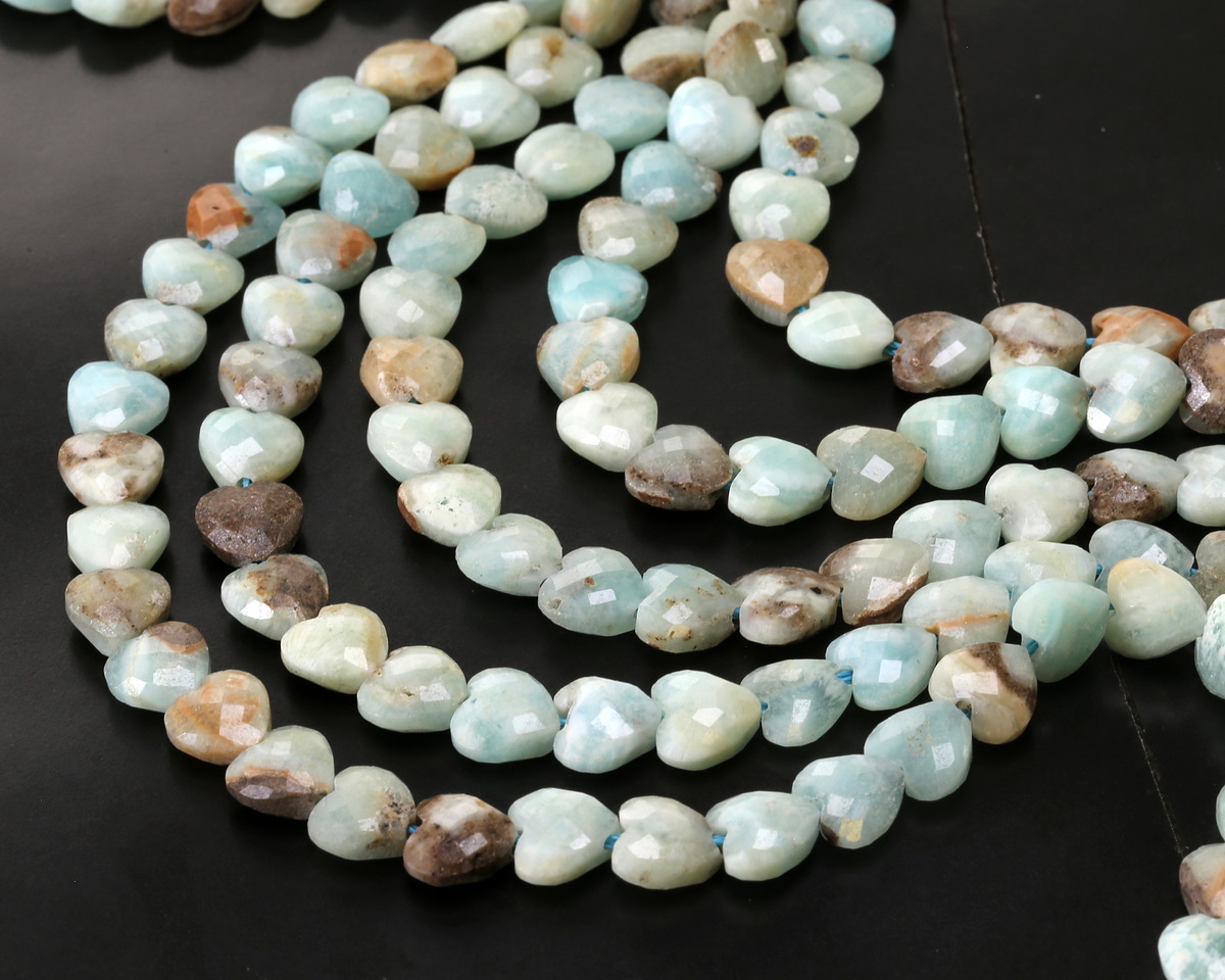 Hemimorphite Microfaceted Heart 8mm