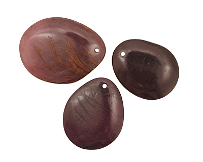 Tagua Nut Grape Groovy Slice 25-35x30-42mm