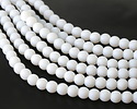 Opaque White Beach-Style Glass Round 8mm