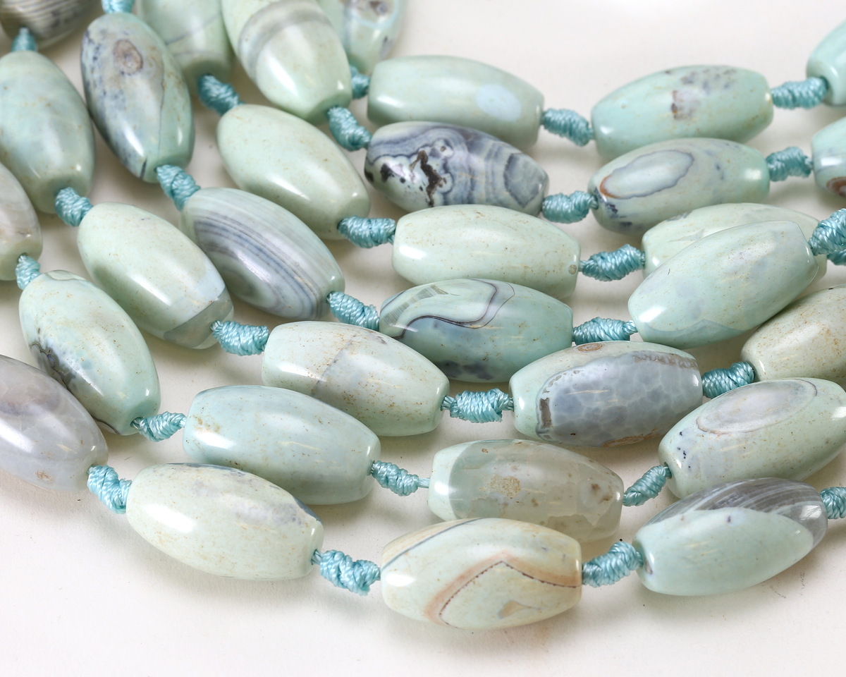 Arctic (light) Terra Agate Rice 21-24x13mm