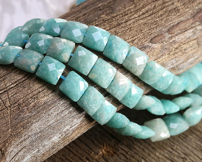 Brazil Amazonite (A) Microfaceted Square 8mm