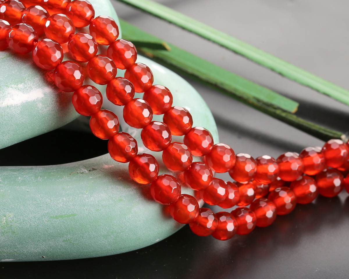 Carnelian Faceted Round 6mm